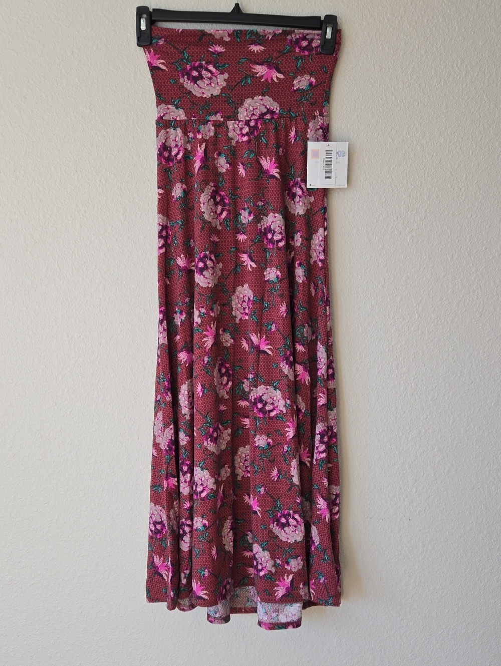 BNWT LuLaRoe Flowy Maxi Skirt Mauve Floral Geometric Print Size Xxs
